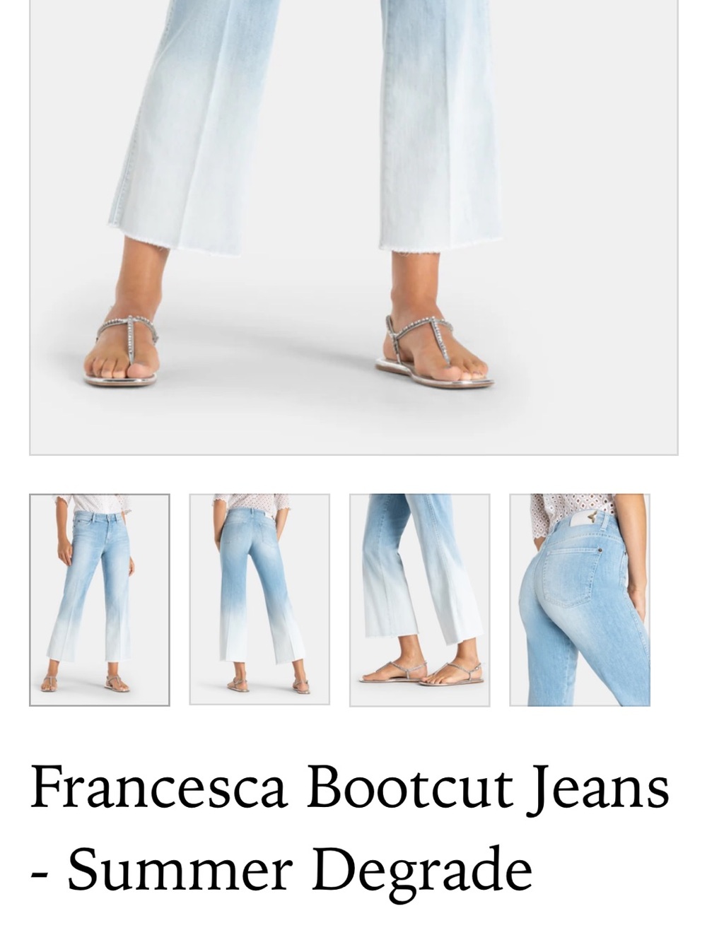 Francesca Light Blue Ombre Bootcut Jeans waist 15.5 size 10-12
